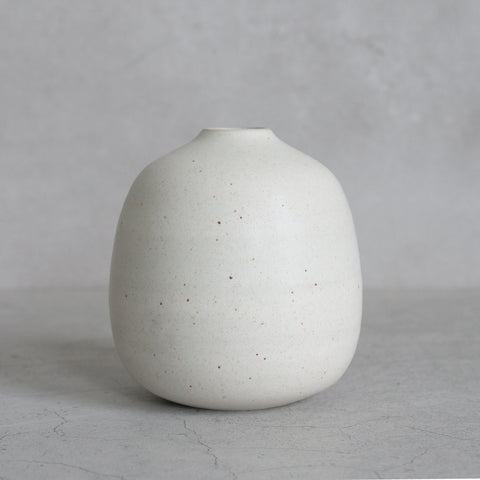 Almond White Speckle Vase