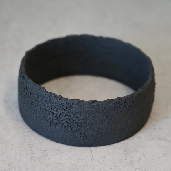Black Textured Hoop, 12/25 - Small