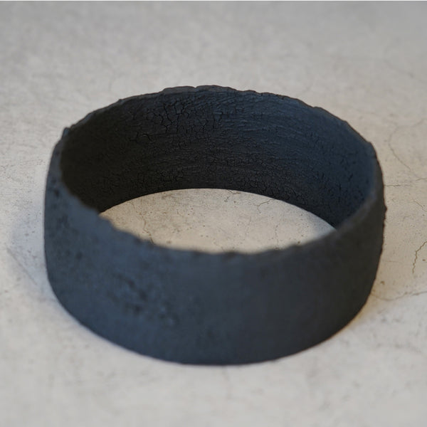 Black Textured Hoop, 12/25 - Small