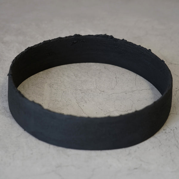 Black Textured Hoop, 12/25 - Medium