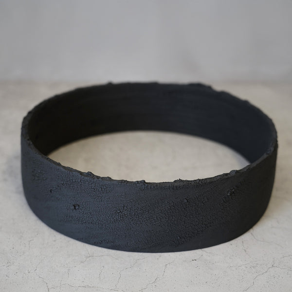 Black Textured Hoop, 12/25 - Large