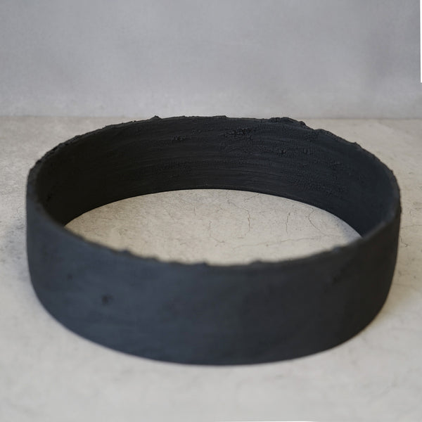 Black Textured Hoop, 12/25 - Large