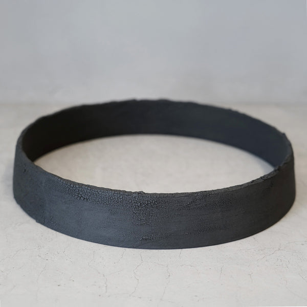 Black Textured Hoop 12/25 - Large